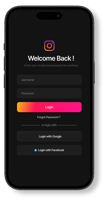 Instagram login design